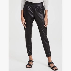 Black Commando faux leather joggers